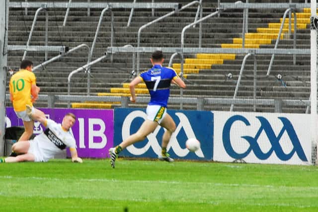 Cian Clinton finished Leitrim’s tally to again cut the gap to five points in the first minute of five minutes of added time but Kerry had no intention of leaving the door open for Leitrim and a nailed on black card for James Mitchell led to an O’Donoghue free and an easy O’Conchuir point to seal the Kerry victory.