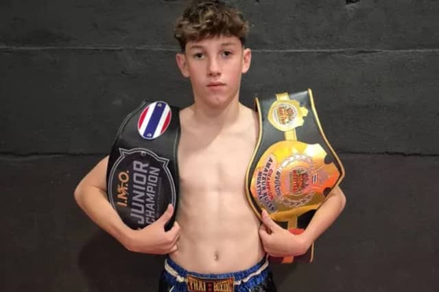 14-year-old Adam Meghen, from Croghan, who trains with Carrick-on-Shannon Muay Thai.