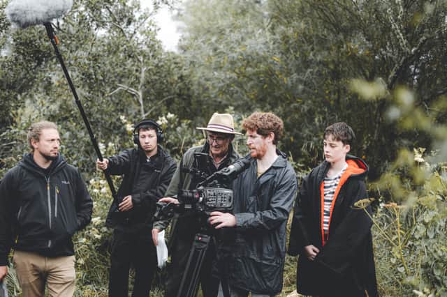 Johnny on set.