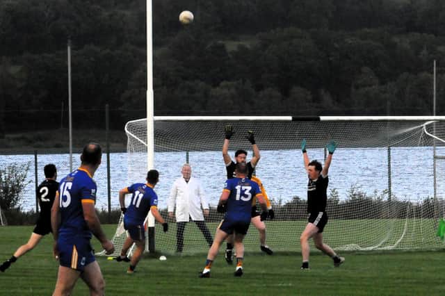 Cloone's Neil Quinn fires over a point against Glenfarne Kiltyclogher in Blacklion Picture: Willie Donnellan