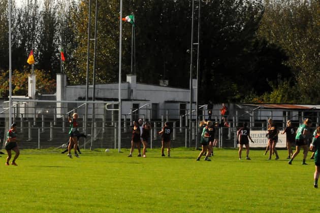 The reaction from the Kiltubrid and Annaduff players after Aisling McWeeney's dramatic equalising goal in Saturday's LGFA IFC Final in Heartland Credit Union Pairc Sean Mac Diarmada Picture: Willie Donnellan