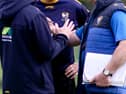 ​Glencar Manorhamilton manager Terry McManus chats with David Gaffney and Brian McDonald of the management team during a game recently Picture: James Molloy