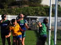 Leah Fox watches as her fisted effort crosses the line for Glencar Manorhamilton's second goal against St Joseph's in Saturday's Leitrim LGFA SFC Final in Heartland Credit Union Pairc Sean Mac Diarmada Picture: Willie Donnellan
