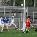 Thomas Meehan scores a point for Dromahair against St Joseph's in Sunday's Westlink Coaches U17 FC Division 2 Final in Heartland Credit Union Pairc Sean Mac Diarmada Picture: Willie Donnellan