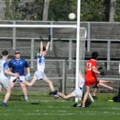 Thomas Meehan scores a point for Dromahair against St Joseph's in Sunday's Westlink Coaches U17 FC Division 2 Final in Heartland Credit Union Pairc Sean Mac Diarmada Picture: Willie Donnellan