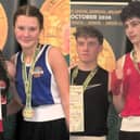 Drumsna Boxing Club’s Matylda Nowak (left) and Oliver Stenson who reached finals at the Peter O’Donnell Memorial Box Cup