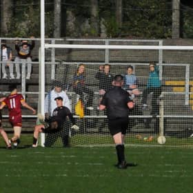 Darren Cox scores Annaduff's third goal against St Patrick's Dromahair Picture: Willie Donnellan
