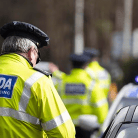 Gardai conducting checkpoints stock image