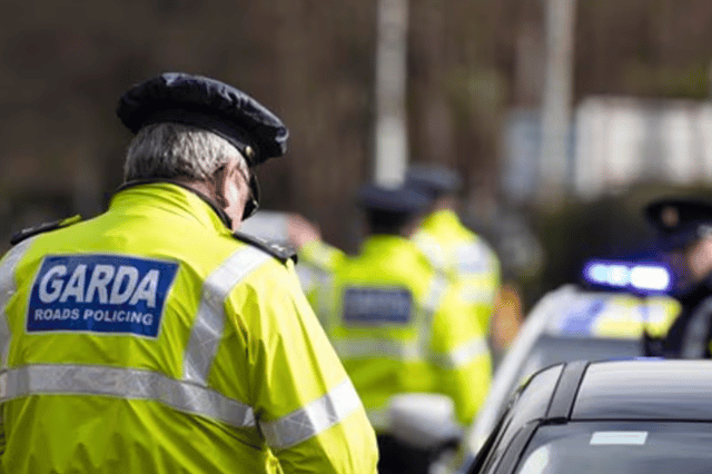 Gardai conducting checkpoints stock image