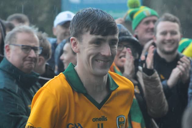 Tom Prior pictured after it was announced he had won the Connacht Gold Leitrim SFC Final Man of the Match last Sunday Picture: Willie Donnellan