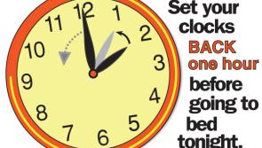 Don't forget to put your clocks back