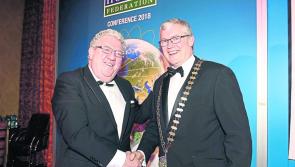 Carrick-on-Shannon's Joe Dolan hands over IHF Presidential Chain to Michael Lennon