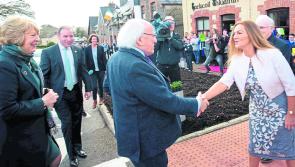 President Higgins visits Gaelscoil Chluainín in Manorhamilton