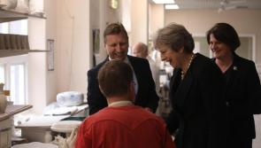 British Prime Minister Theresa May visits Belleek to see the border