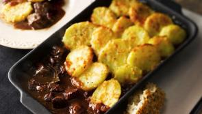 The perfect winter warmer - beef casserole with sliced potato topping