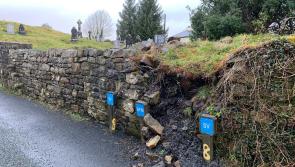 Subsidence at ancient graveyard near Drumkeerin