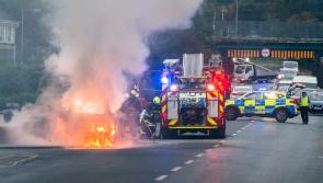 Car goes on fire in Carrick-on-Shannon