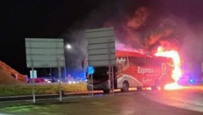 Breaking news: Bus bursts into flames in Donegal