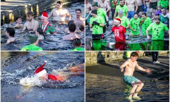 PICTURES: Hardy Leitrim swimmers brave ice cold River Shannon water over Christmas
