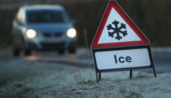 Ice patch leading to danger for pedestrians and motorists in Leitrim village this winter