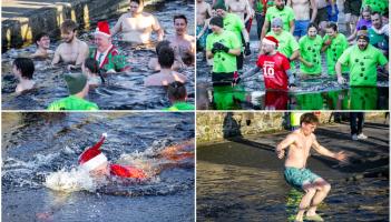 PICTURES: Hardy Leitrim swimmers brave ice cold River Shannon water over Christmas