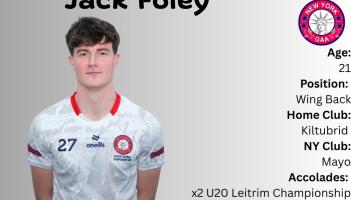 Kiltubrid's Jack Foley to start for New York against Roscommon as Sligo name team to take on Leitrim