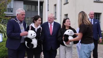 WATCH: Chinese giant panda guardians are honoured at special ceremony at Leitrim County Council 
