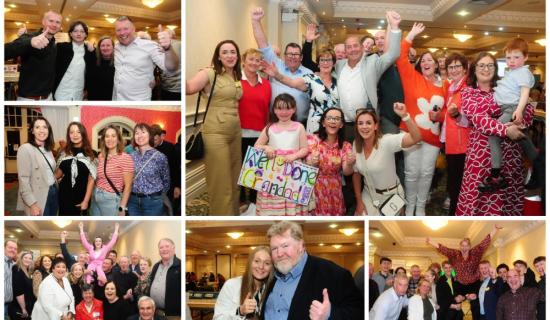PICTURES: Elected Leitrim Council members rejoice as nail-biting race ends after long-haul count