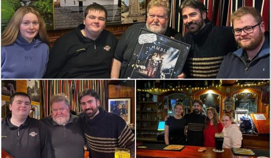 PICTURES: Amble star pays a visit to Leitrim pub where he used to work