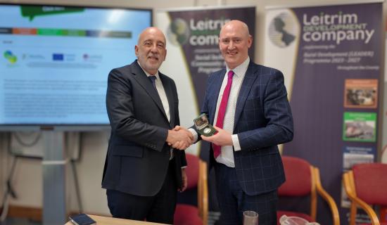 Chris Gonley, CEO Leitrim Development Company, Gabriel Makhlouf, Governor of the Central Bank of Ireland,&nbsp; Anne Marie McKiernan, &nbsp;Director of Financial Operations at Central Bank of Ireland, Bernie Do