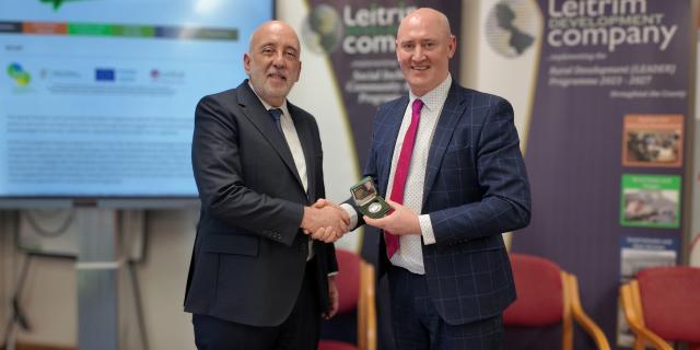 Chris Gonley, CEO Leitrim Development Company, Gabriel Makhlouf, Governor of the Central Bank of Ireland,&nbsp; Anne Marie McKiernan, &nbsp;Director of Financial Operations at Central Bank of Ireland, Bernie Do