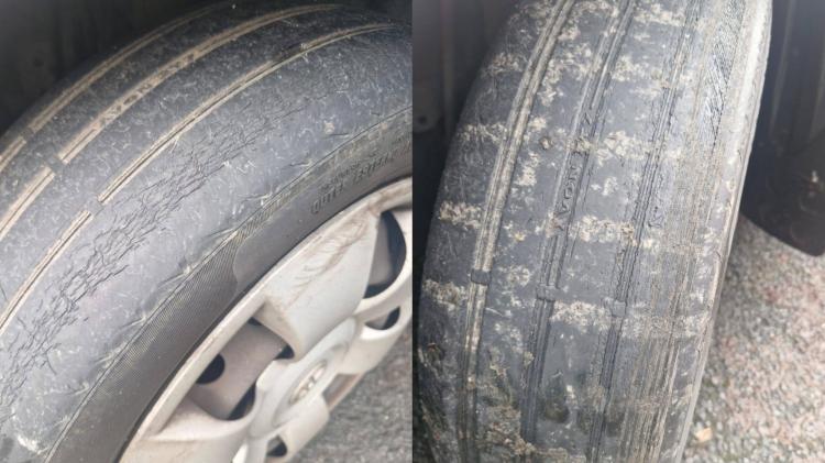 Leitrim Garda&iacute; share images of dangerous tyres in safety alert