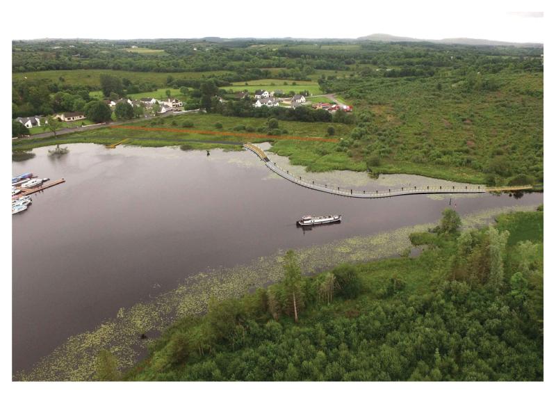 Iconic boardwalk for Acres Lake in Leitrim