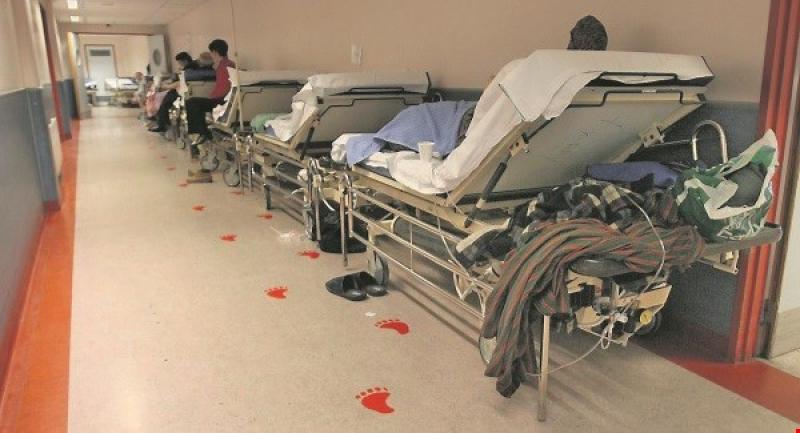 54 patients on hospital trolleys today