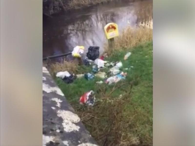 VIDEO: Shocking dumping over the side of a bridge in the Cavan/Leitrim border area