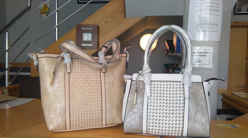 Two winners of the Leitrim Observer DICE handbag competition