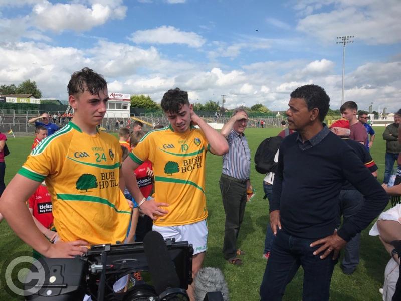 Jeff Sterling and Chris Kamara got a lesson in GAA at the Leitrim V Carlow game