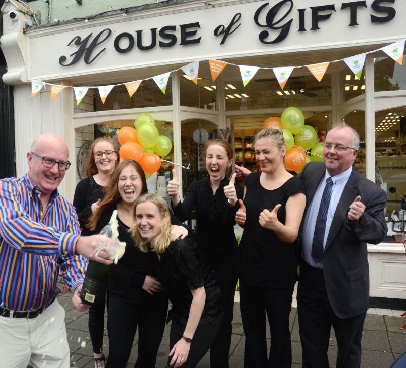 Mulvey's staff celebrate selling winning EuroMillions Plus ticket