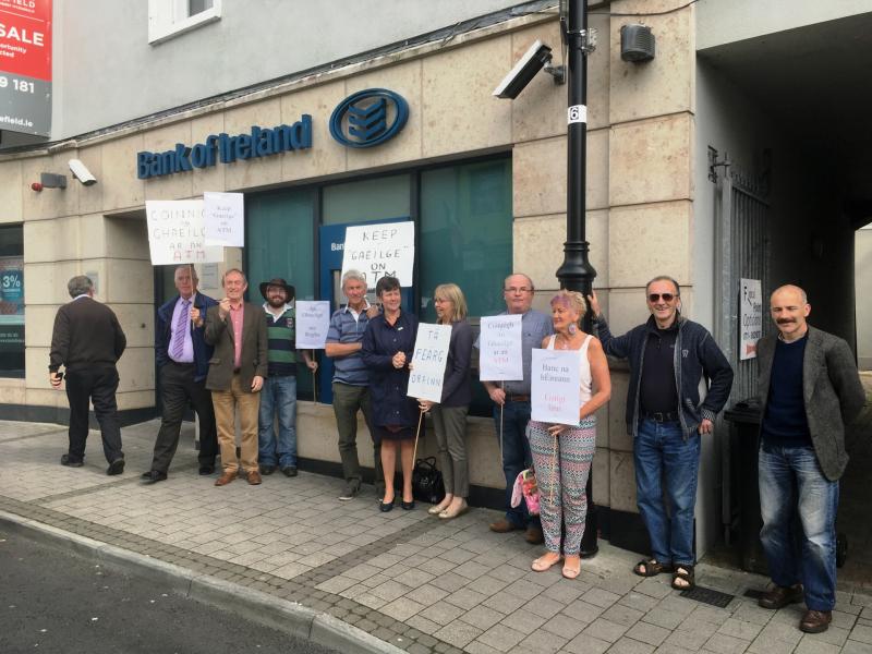 Protest over the withdrawal of Irish service on most ATMs in Leitrim