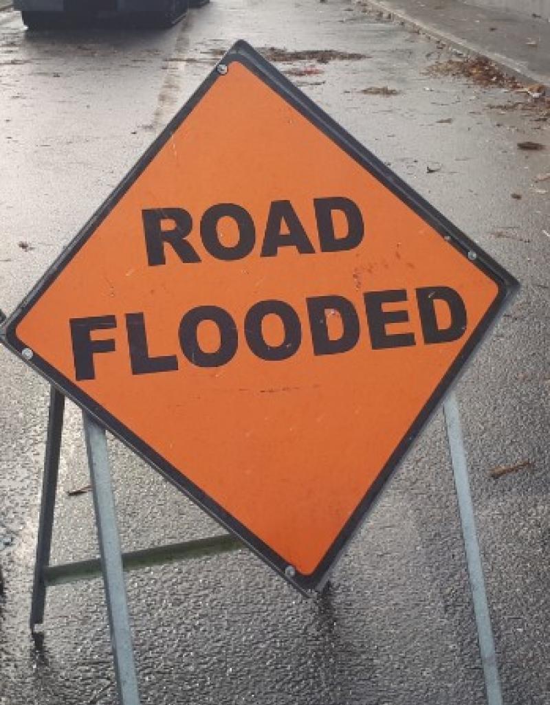 Barriers for Killegar Junction as road frequently floods