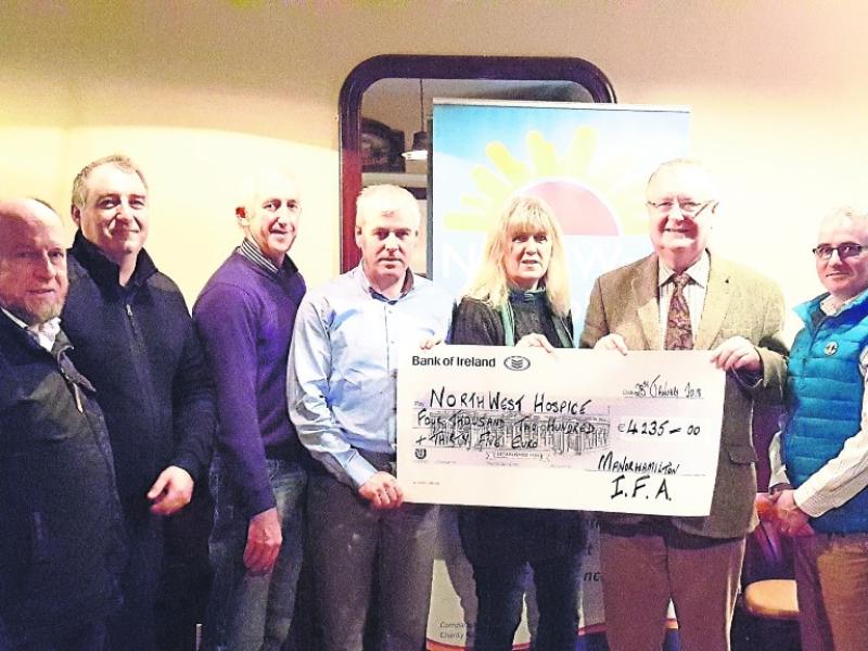 Manorhamilton IFA make presentation to North West Hospice following Tractorcade