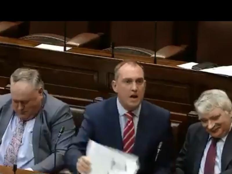 Watch: Dáil suspended following heated exchange between Sligo/Leitrim TD Marc MacSharry and Healy-Raes