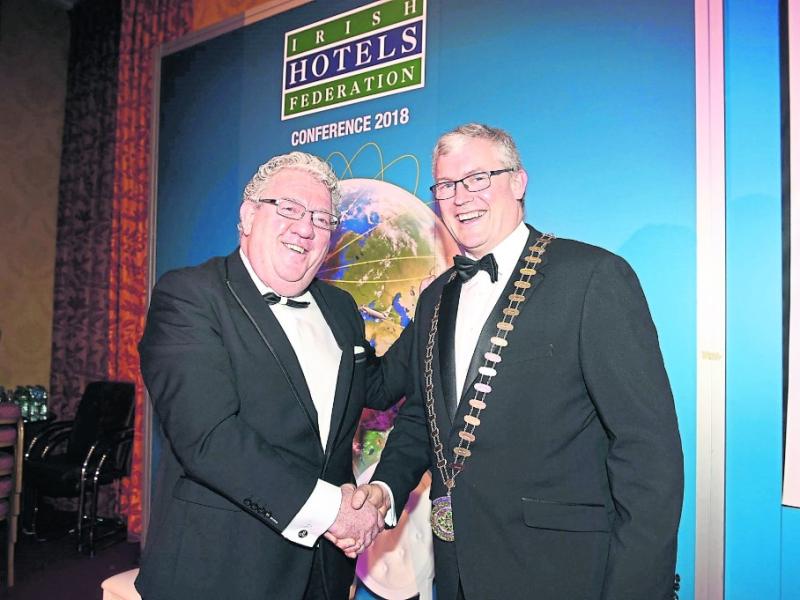 Carrick-on-Shannon's Joe Dolan hands over IHF Presidential Chain to Michael Lennon
