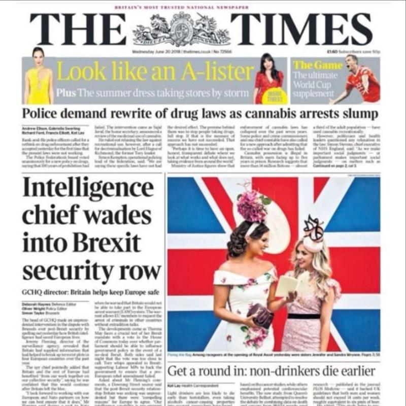 Jennifer Wrynne makes the front of the UK Times