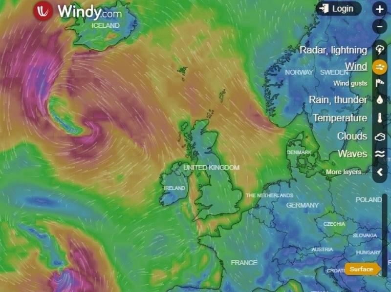 Track the progress of Storm Callum as it makes landfall this evening