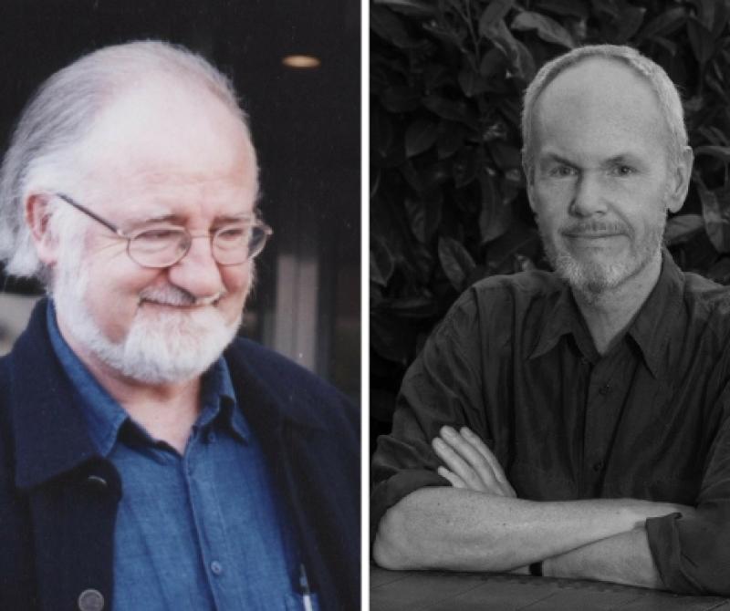 Poets John F. Deane and James Hurpur in Carrick-on-Shannon
