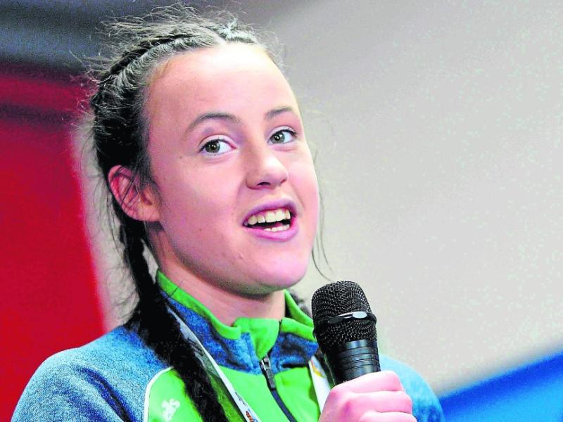President Michael D Higgins extends congratulations to Déarbhla Rooney as Youth Olympics come to a close
