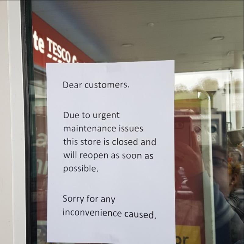 Tesco Carrick-on-Shannon temporarily closed 