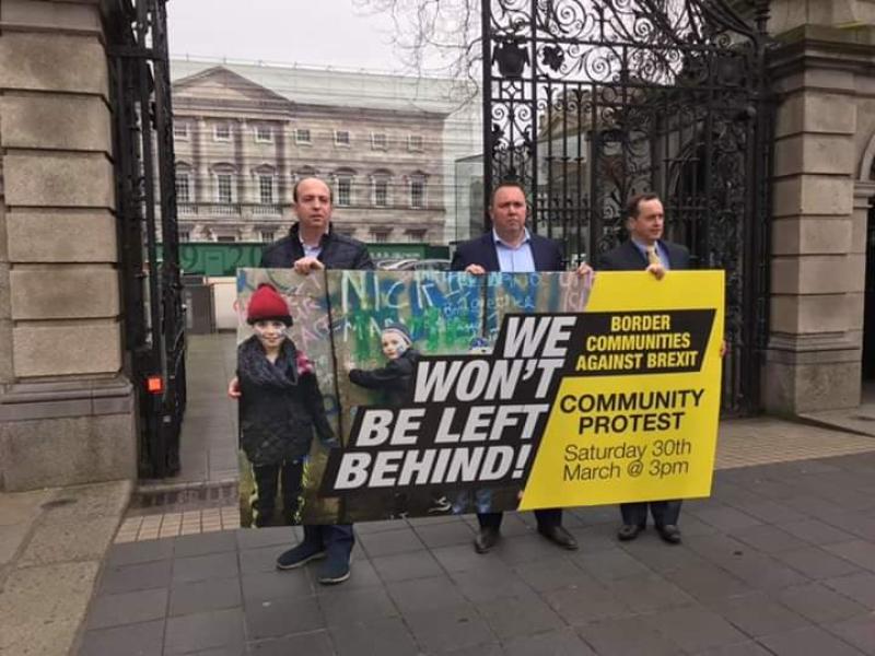 Border Communities Against Brext hold Leinster House protest 