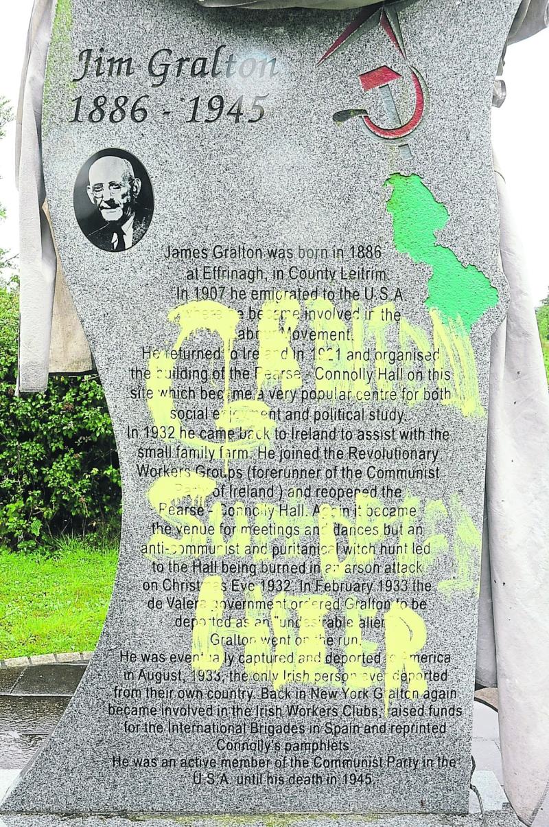 Jimmy Gralton monument vandalised